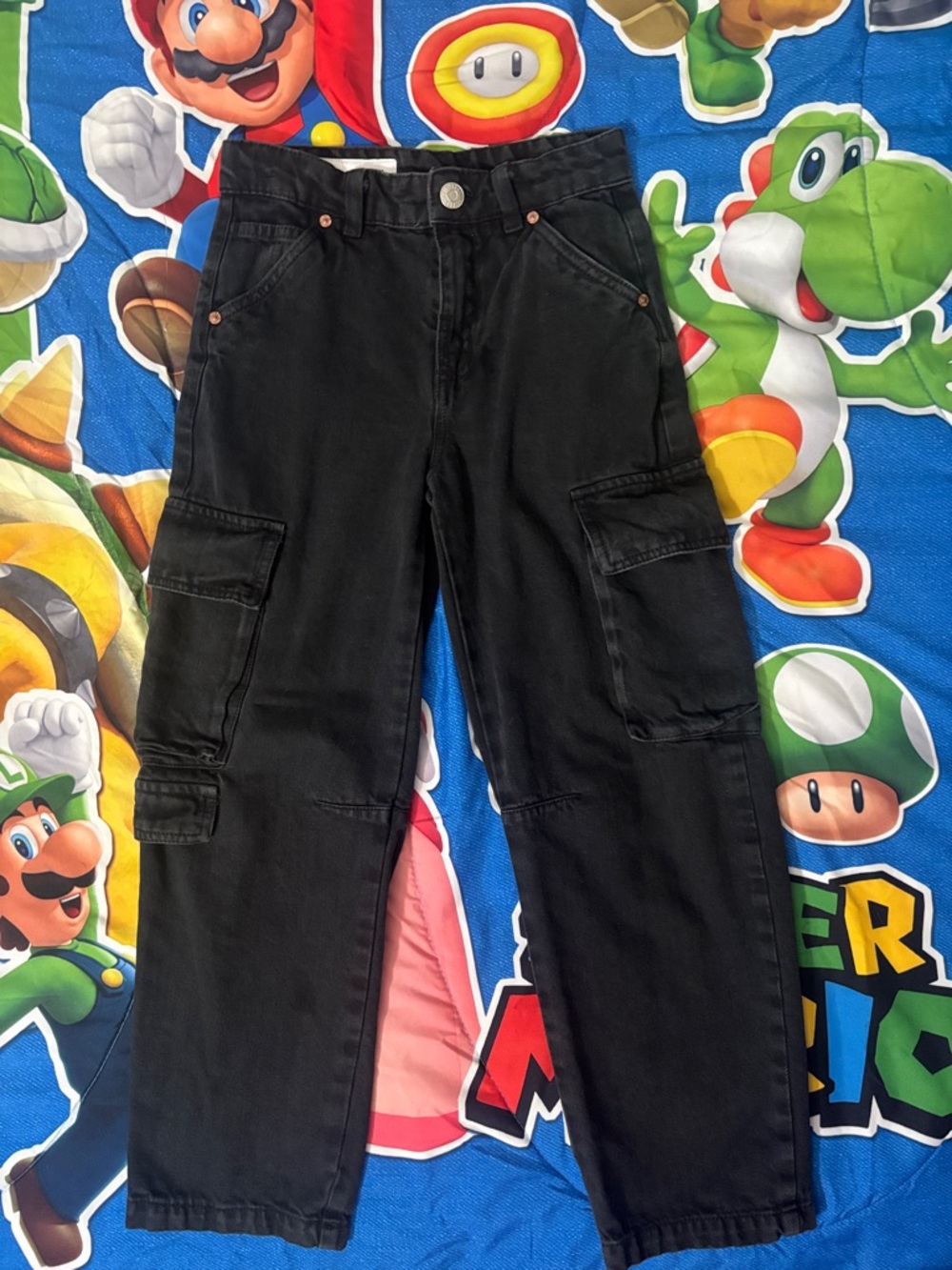 Zara Black Kids Cargo Jeans